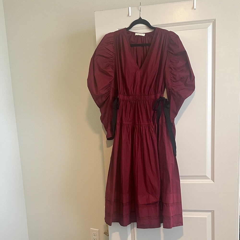 Ulla Johnson Deep Red Long Sleeve Dress